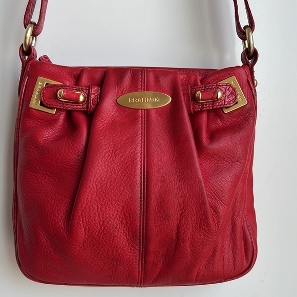 Brahmin Bags Brahmin Red Leather Crossbody Bag Poshmark